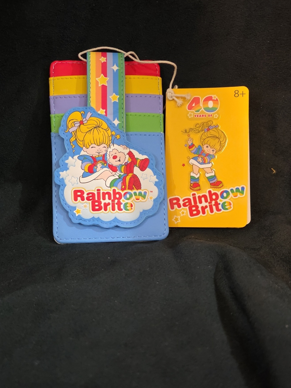 Rainbow Kids Card Holder - Blue with Rainbow Stripes